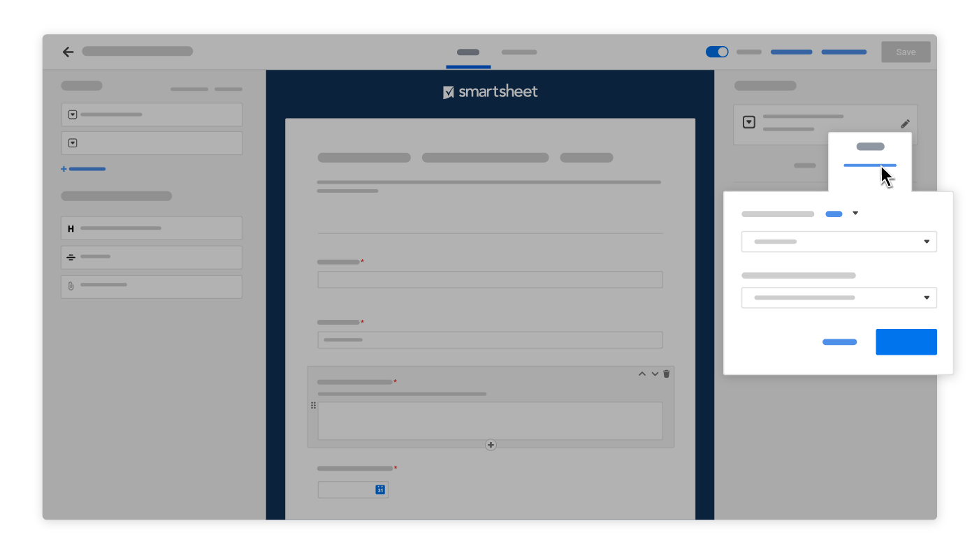  Créateur de formulaires Smartsheet avec logique conditionnelle