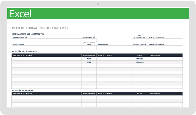 Modèle de plan de formation des employés