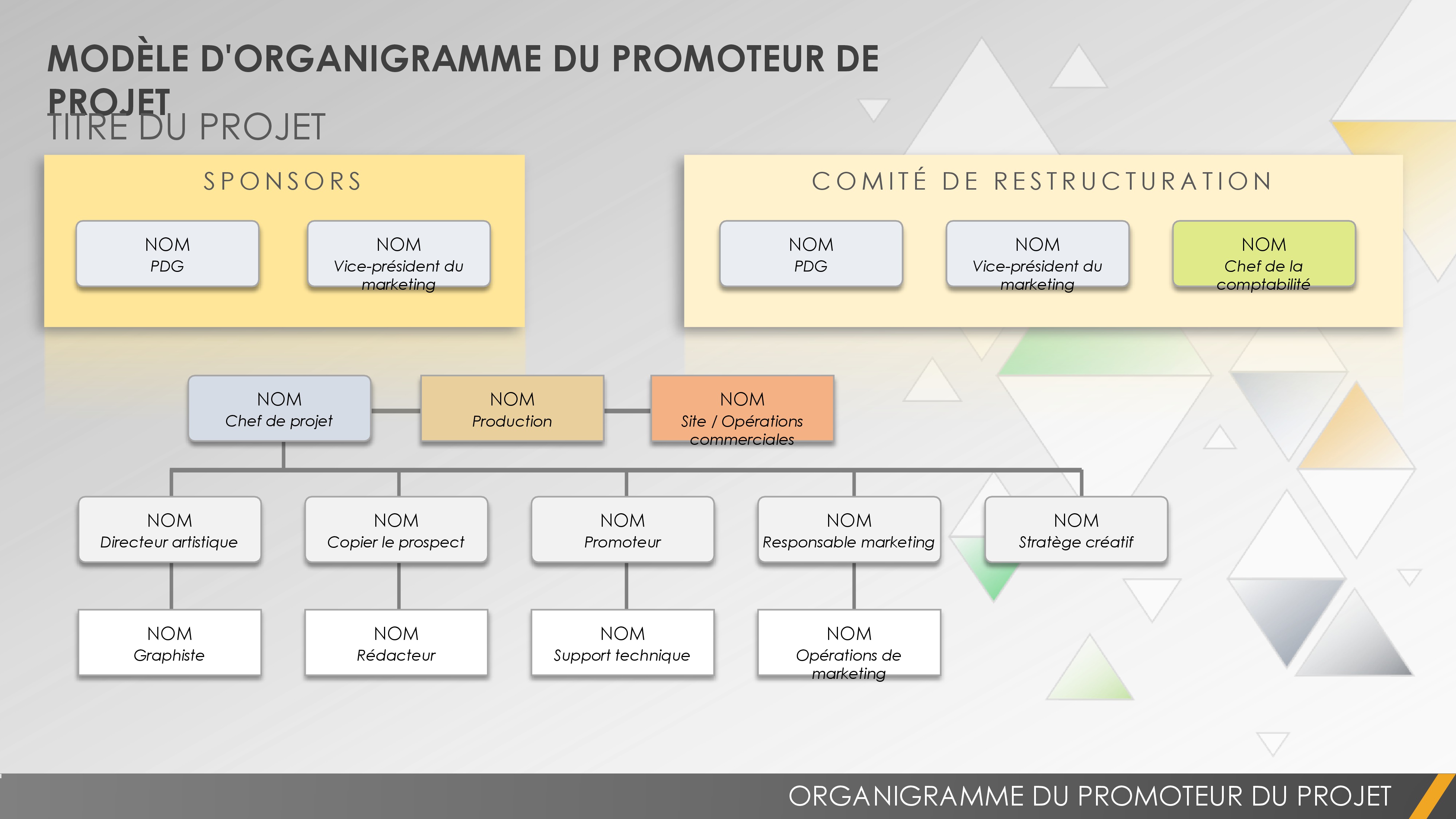 Organigramme du porteur de projet